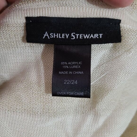 NWT Ashley Stewart Elegant Cream Striped Women's Sweater - Picture 5 of 8